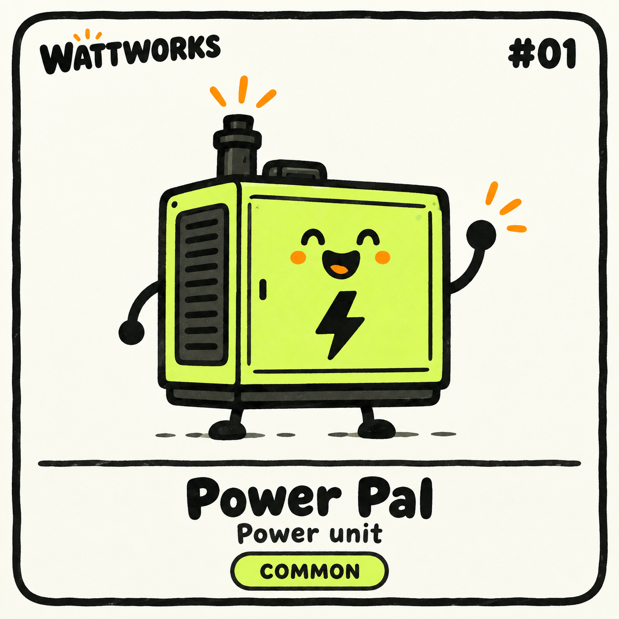 Power Pal — Common Power unit character card; printed number is illustrative