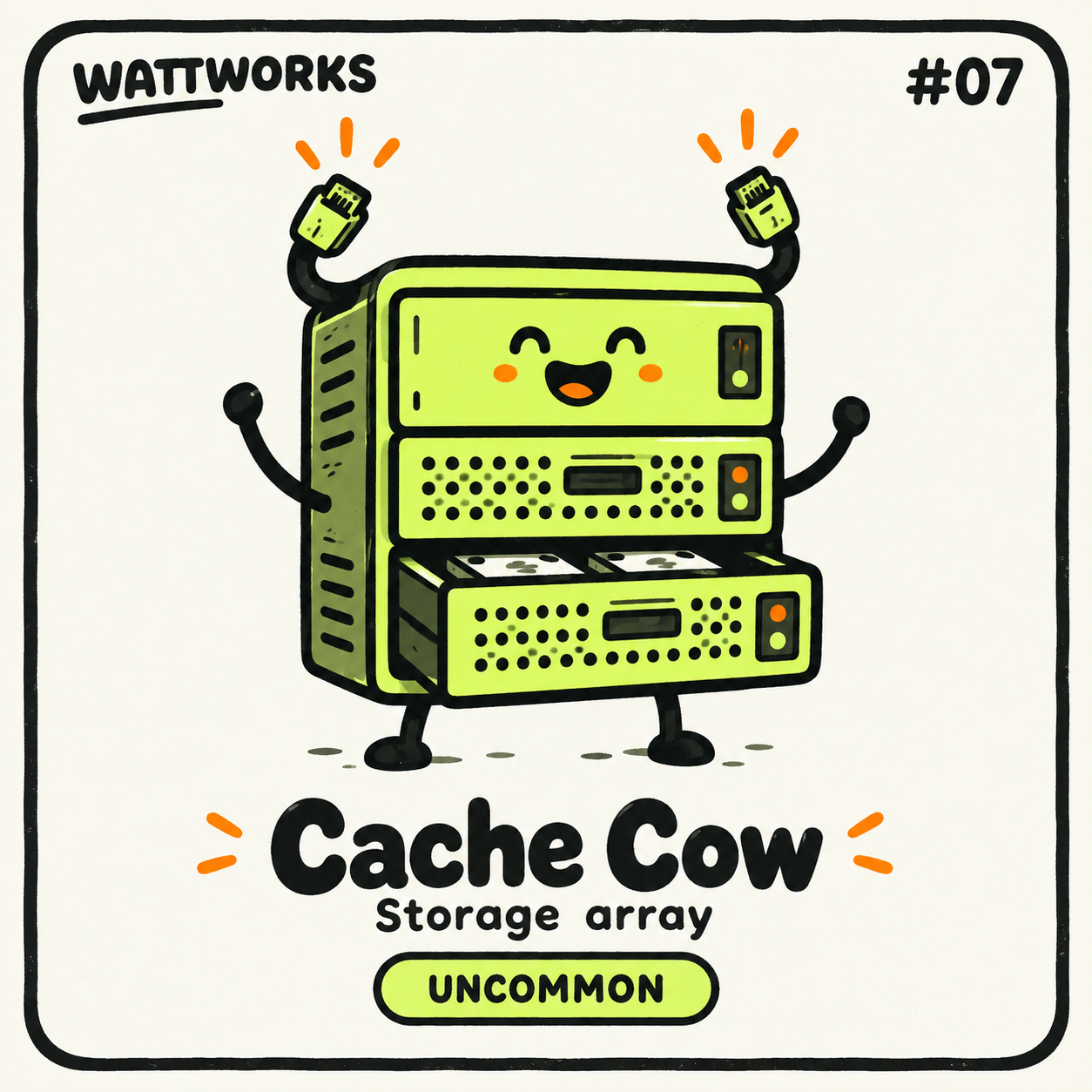 Cache Cow — Uncommon Storage array character card; printed number is illustrative