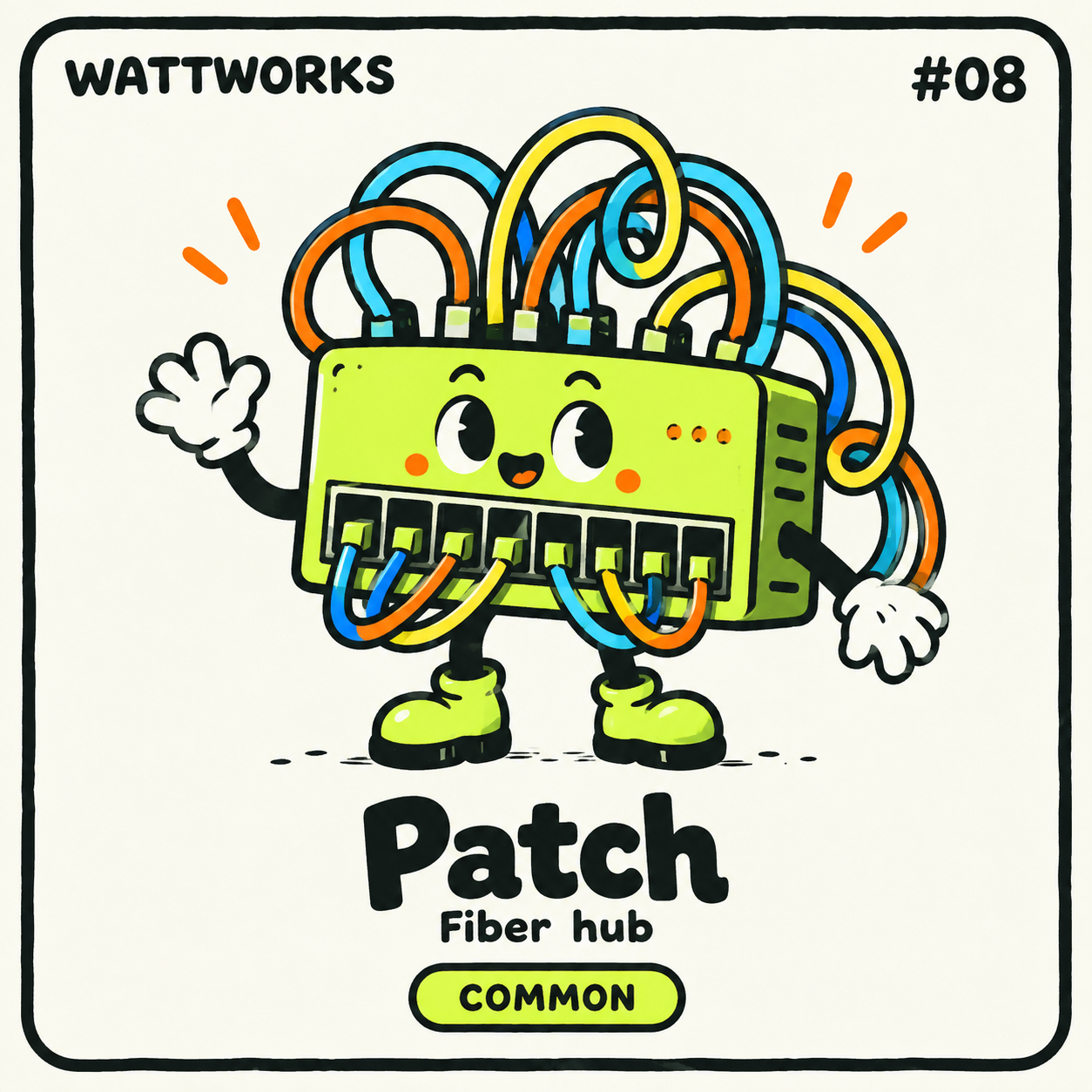 Patch — Common Fiber hub character card; printed number is illustrative