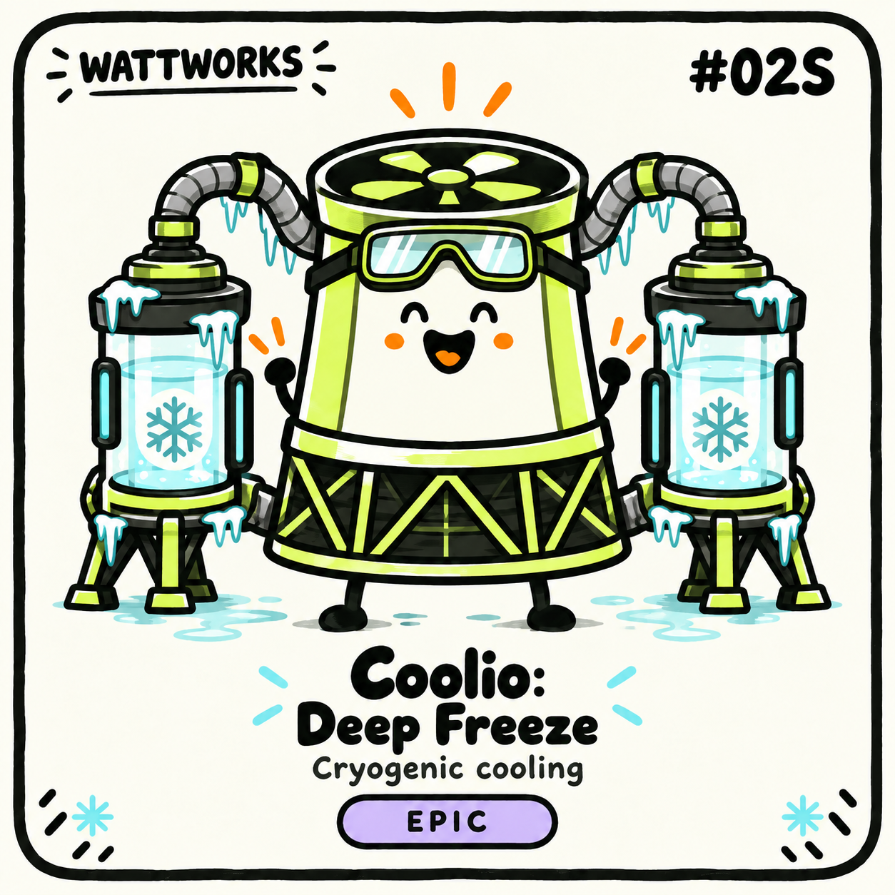 Coolio: Deep Freeze — Epic Cryogenic cooling character card; printed number is illustrative